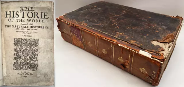 1634 Pliny the Elder HISTORIE OF THE WORLD Natural History 2 Vols