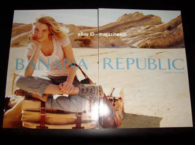 BANANA REPUBLIC 2-Page PRINT AD Spring 2011 ANGELA LINDVALL legs ankles DESERT