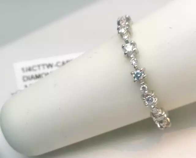 Certified Diamond Capri Anniversary Band Wedding Ring, 14k White Gold - $1300