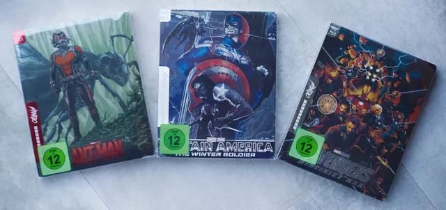 Antman, Captain America, The Avengers – 4K Ultra HD, (3x Mondo Marvel Steelbook)