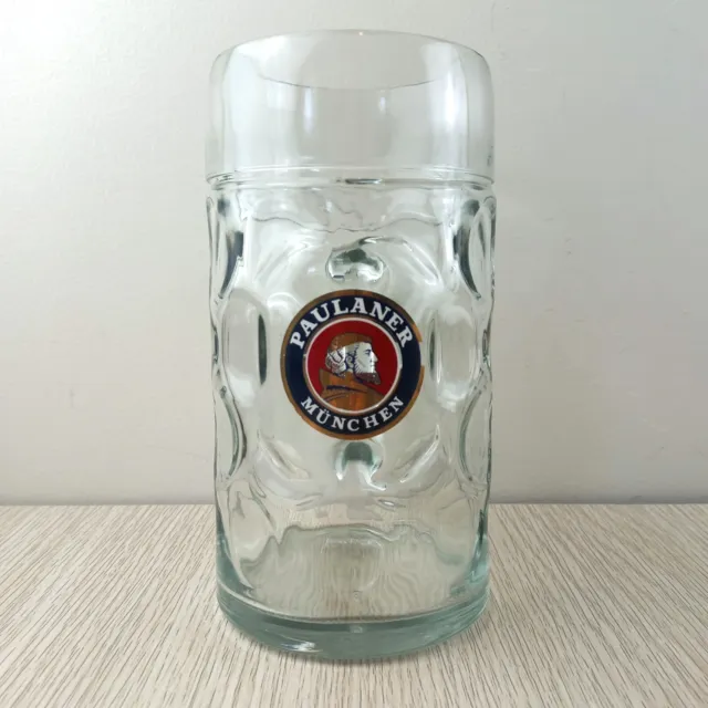 Paulaner Munchen RASTAL Beer Mug HUGE 1 Litre Stein Printed Logo Bar Collectable 2