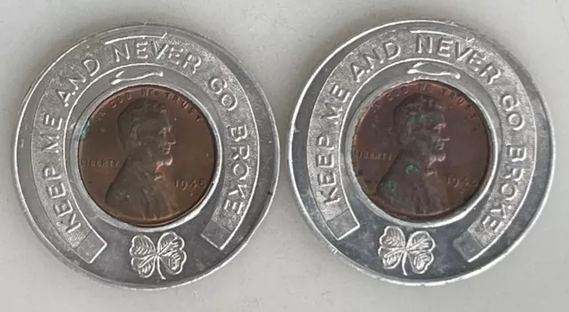 2 The First National Bank of York PA Encased Cents 1948-S