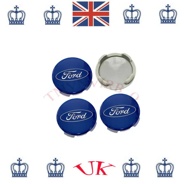 4Pcs Alloy Wheel Centre Cover For Ford Mondeo S-MAX Transit Hub Caps 54mm Blue