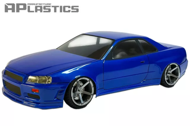 RC Body Car Drift Touring 1:10 Nissan Skyline R34 GTR style APlastics New Shell