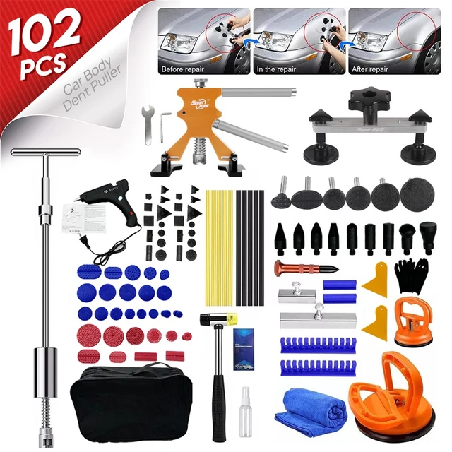 102PCS CAR BODY Dent Puller Auto Paintless Hail Dent Remover Repair ...