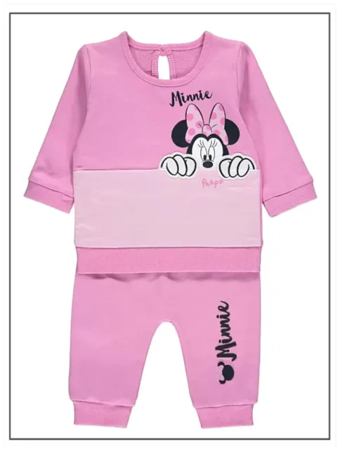 Disney Baby Girls Minnie Mouse Pink Sweater Top & Joggers Set 2 Piece Outfit NWT