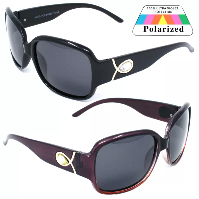 New Polarized Women's Sunglasses Designer Fashion Eyewear Black Brown Shades