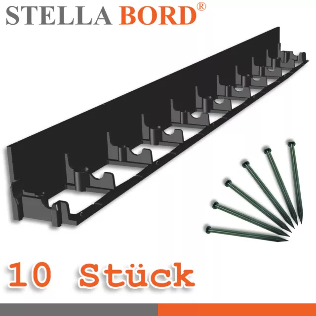 Stella Bord 10 X Borde Del Césped 8x100cm Envolvente Remolacha Filo + 50 Uñas