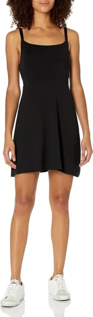 Volcom Womens Easy Babe Women's Size S Fit and Flare Black Knit Modal Mini Dress
