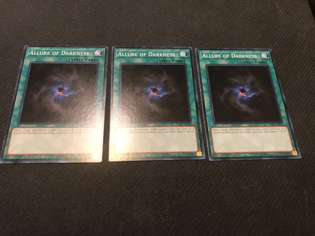 3x Allure Of Darkness - SDSH-EN028 - Common - 1st Edition - NM 1st Ed - Yugioh