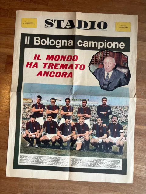 Stadio Quotidiano Supplemento,1964,Il Bologna Campione Scudetto Calcio Football