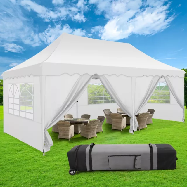 Klapp Falt Pavillon WASSERDICHT Dachmaß 3x6m Pavillion Gartenzelt Partyzelt Blau