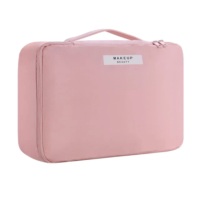 HCFGS Travel Makeup Bag [with Brushes Holder & Detachable Pouch] Cosmetic Bag...