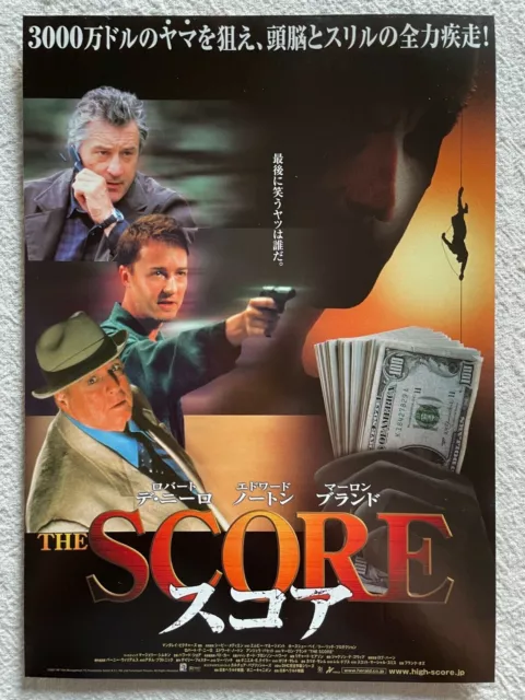 The Score 2001 Movie Flyer Japanese Chirashi Robert De Niro Edward Norton