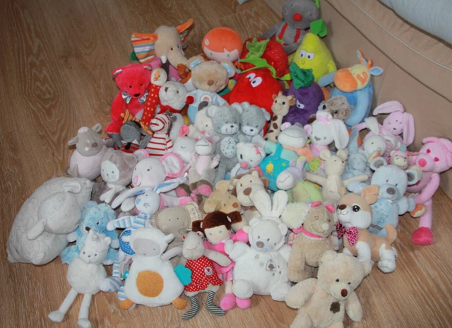 doudou peluche gros LOT 50 NICOTOY OBAIBI KIMBALOO TEX TAO NOUKIES lapin ours