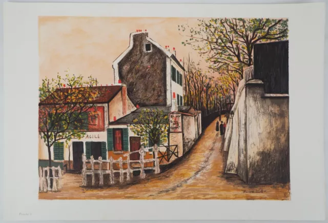 Maurice UTRILLO - Le lapin agile à Montmartre - Lithographie signée #Paris