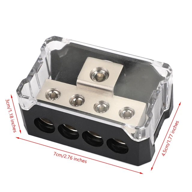 Bloc distributeur audio Boîte à fusibles Distribution T Type 0GA In 4x4GA Out E3
