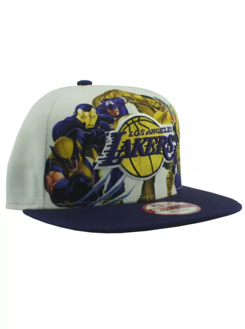 New Era NBA Los Angeles Lakers 9fifty Snapback Hat Marvel Adjustable White