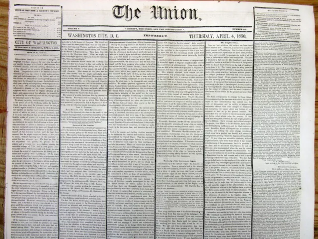 Best 1850 newspaper DEATH o JOHN C CALHOUN pro-slavery SOUTH CAROLINA US Senator
