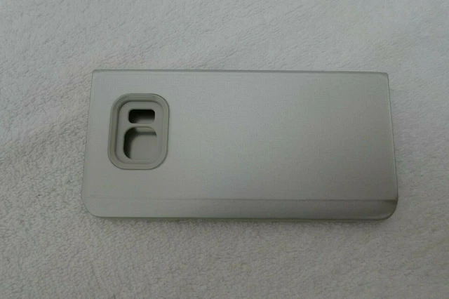 Clear View Standing Cover Flip Mirror, Galaxy S6 Edge Plus & Stylus, Silver NEW 3