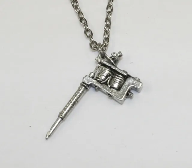 Alchemy Gothic TATTOO GUN Pendant Necklace P103