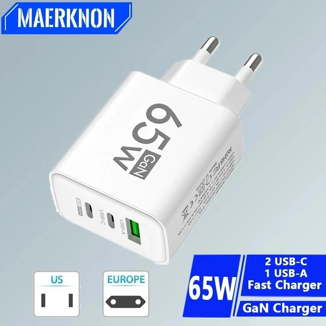 Caricatore Rapido USB-C 40W Con 4 Porte E Cavo 2m - Dresz, Bianco, Spina UK