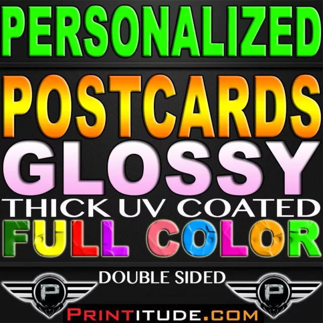 10000 CUSTOM PERSONALIZED 4"x3" POSTCARDS FLYERS Full Color GLOSSY 2 SIDED 3X4