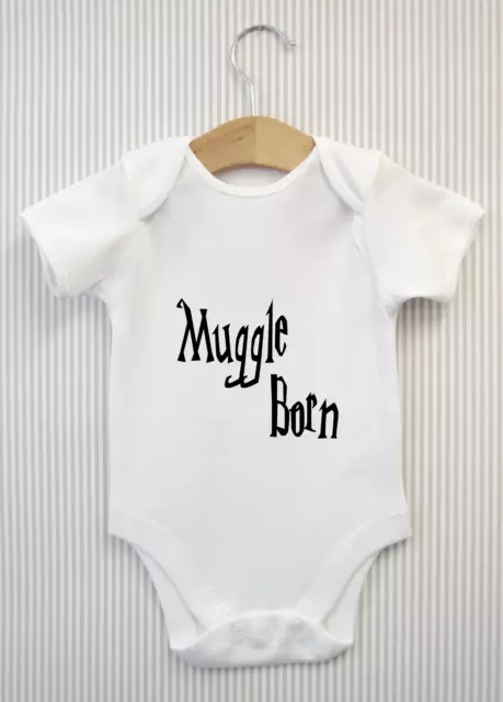 MUGGLE BORN Funny Harry Potter Baby Grow Bodysuit Vest Top Unisex Boy Girl
