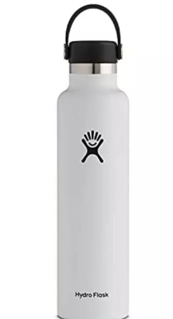 Vacuum Insulated Standard Mouth Stainless Steel Water Bottle wi, 18 oz White