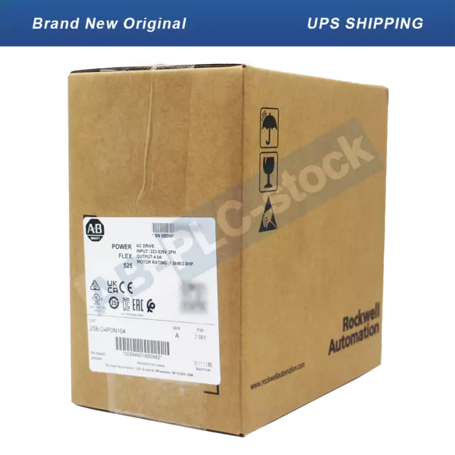 2022/23 New Sealed Allen Bradley 25B-D4P0N104 PowerFlex 525 AC Drive 1.5kW 2Hp