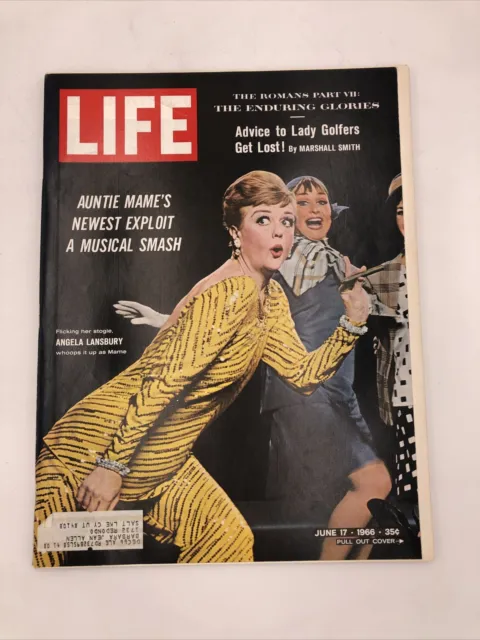 Vintage Life Magazine, June 17, 1966, Angela Lansbury Pull Out Cover
