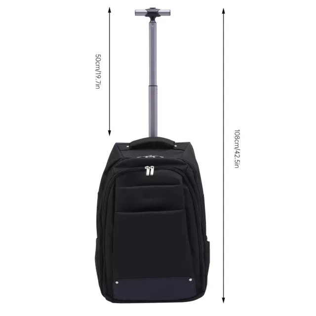 Mochila de negocios equipaje mochila rodante carro de viaje mochila con ruedas negra 3