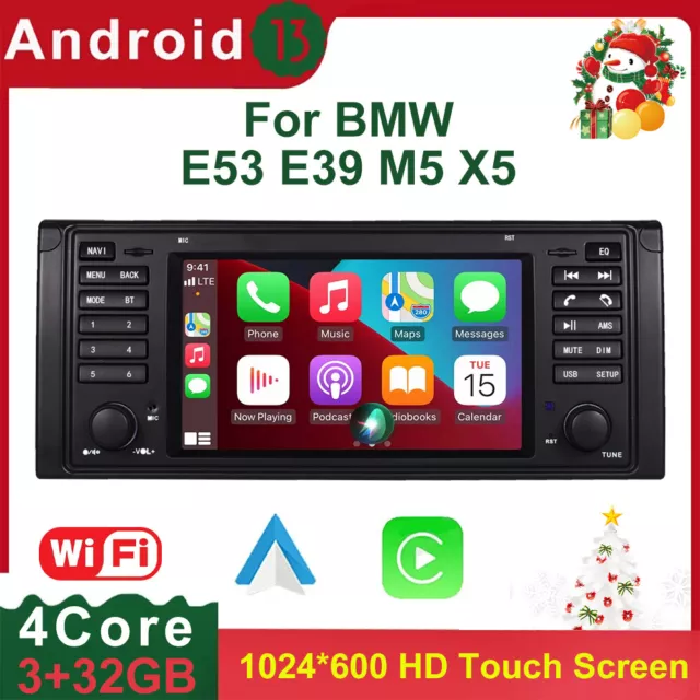 For BMW X5 E53 2000-2007 Android 13 Car Stereo 3+32G GPS Sat Nav CarPlay SWC DSP