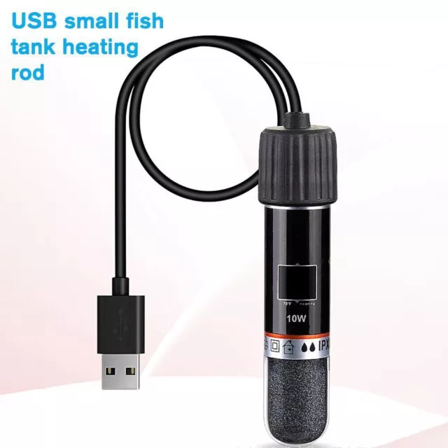 Mini Aquarium Fish Tank Heater USB Heating Rod Submersible Thermostat Heater 10W