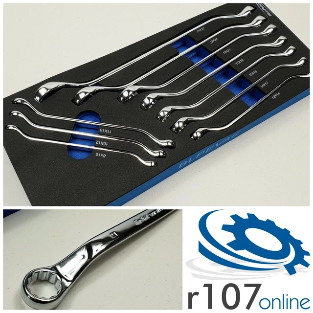 thumbnail image 2 of US PRO 10pc Offset Ring Spanner Set – 6-27mm, Non-Slip Swan Neck, Model 3527 2 of 6