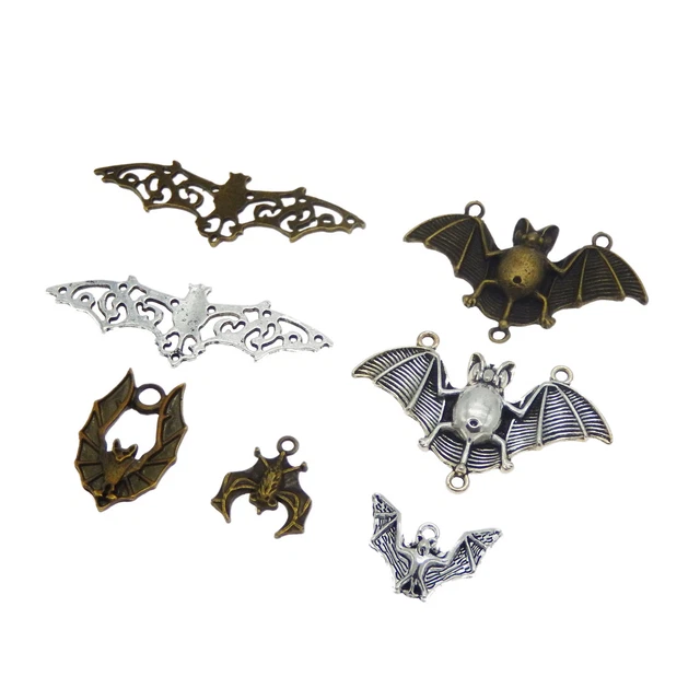 14 Stk Antik Bronze Legierung Mischen Fledermaus Geformt Charm Anhänger Schmuck