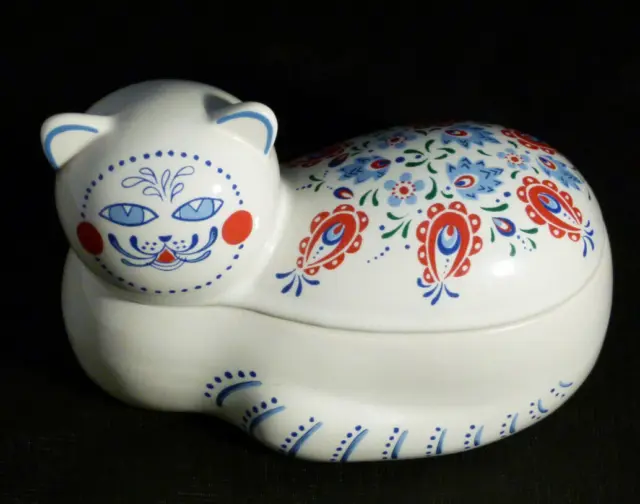 Really Cute CAT Trinket Box Elizabeth Arden : Orient Express: VGC Made in JAPAN