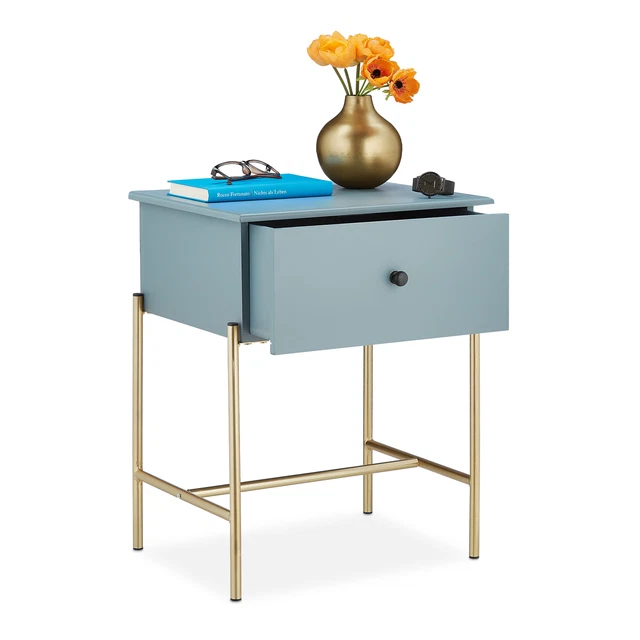 Table de nuit avec tiroir Table de chevet Appoint Rangement Table de lit gris Table de nuit avec tiroir Table de chevet Appoint Rangement Table de lit gris