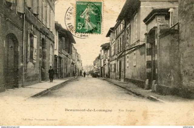 11423 cpa 82 Beaumont de Lomagne - Rue Fermat
