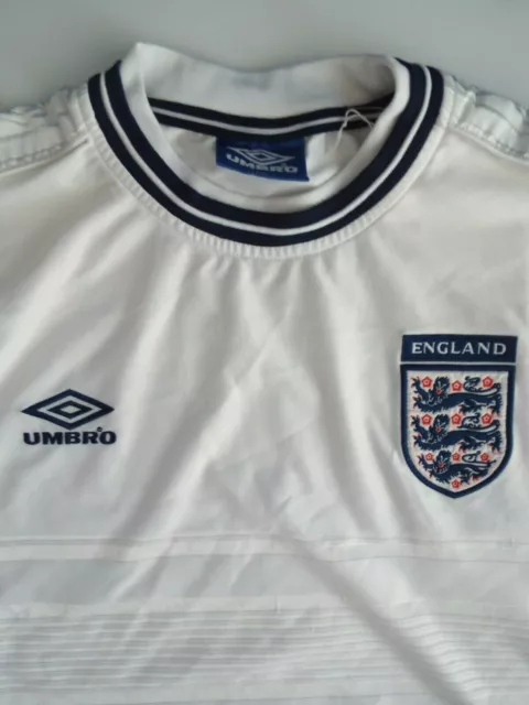 England 99 - 01 home shirt vintage genuine Umbro XXL 117 cms white LSHTA041