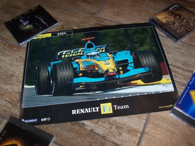 FORMULE 1 RENAULT F1 TEAM - Poster 40x30cm Alonso Trulli Montagny 2004