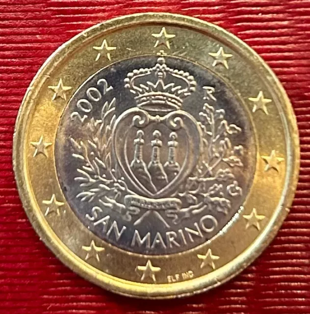 1 Euro Münze San Marino 2002, Unzirkuliert, frich aus Originalrolle!