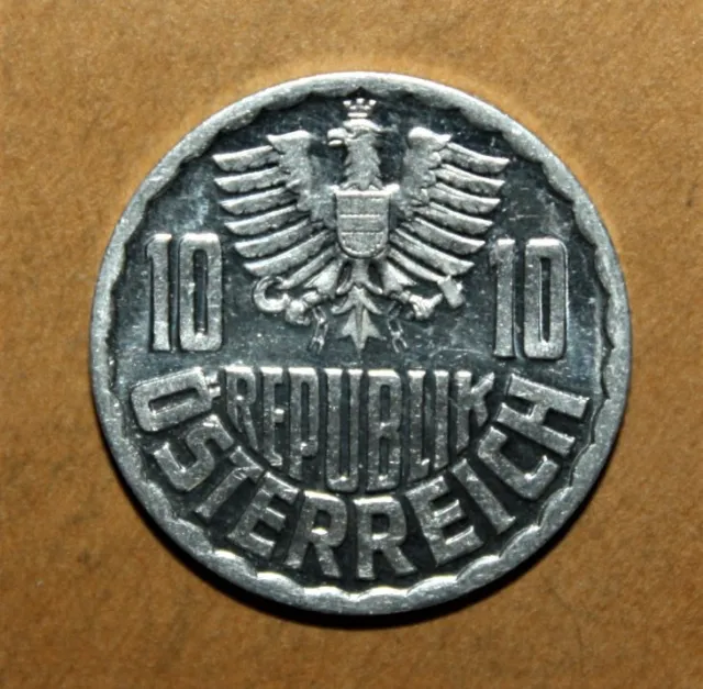 S12 - Austria 10 Groschen 1972 PROOF Aluminum Coin - Austrian Eagle