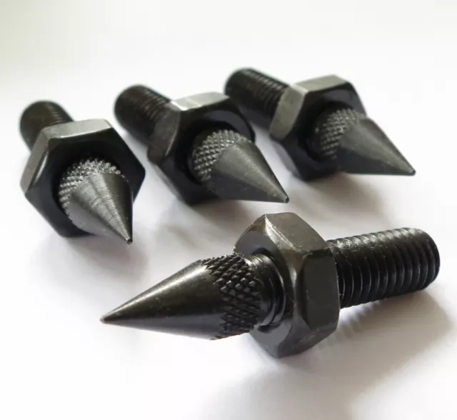 4 x Speaker spikes steel isolation M8 thread 42mm black plated