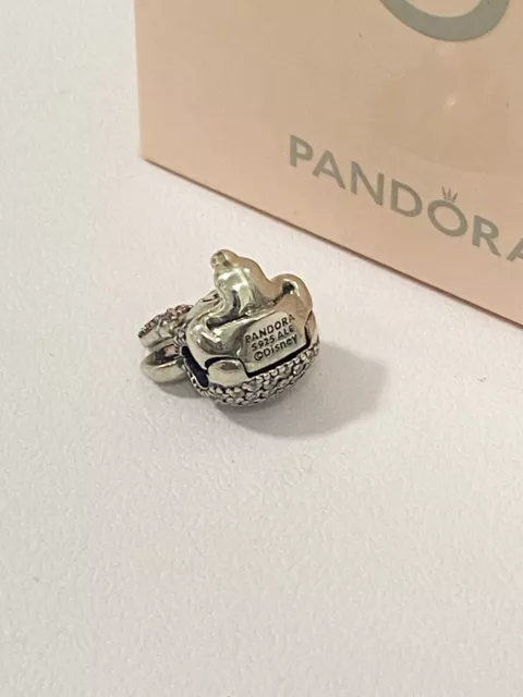 Genuine Pandora Disney Minnie Mouse Pink Pavé Bow Clip Charm -797496CZS 2
