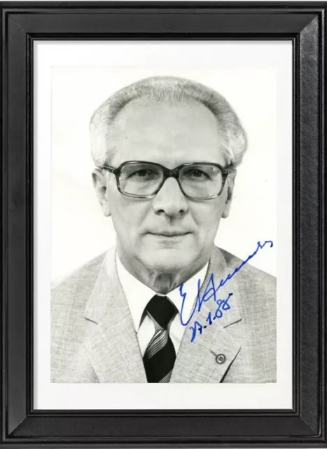 Erich Honecker Autogramm DDR Bilderrahmen Fotorahmen Generalsekretär SED Politik