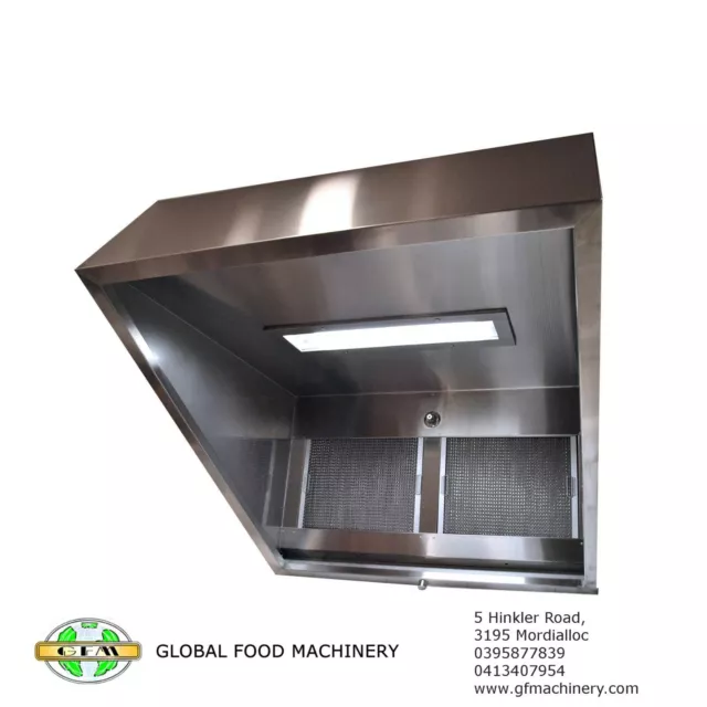 Commercial Stainless Steel Kitchen Exhaust Canopy 2000x1250x600 with Light