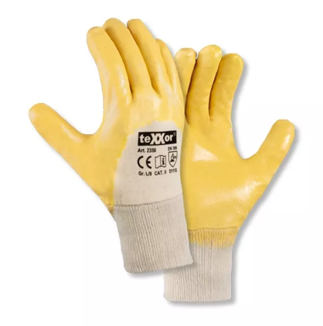 Guantes de Nitrilo Trabajo Guantes Nitrilo Guantes Putzer Amarillo teXXor Jardín