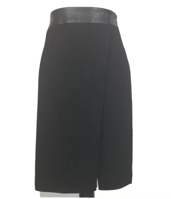 Black Jones NEW YORK Skirt With Faux Leather Waistband, NWT $89