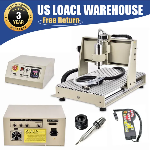 3 AXIS CNC 6040 ROUTER ENGRAVER MACHINE METAL MILL DRILLING 1500W VFD+Controller